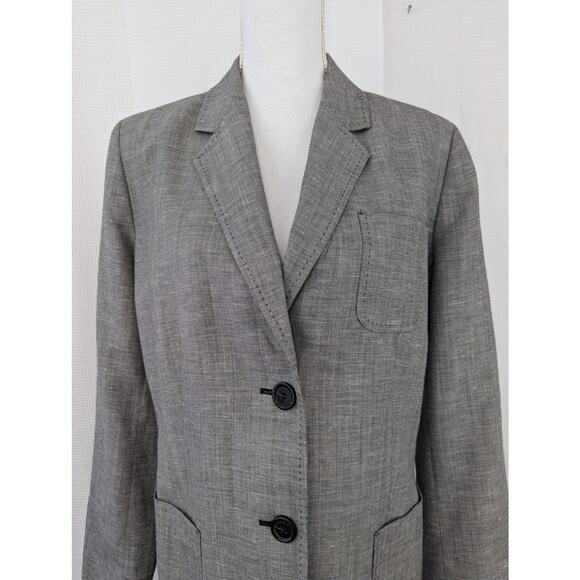 NWOT! TALBOTS! LINEN BLEND, LIGHTWEIGHT, BLACK/WHITE WEAVE JACKET, BLAZER! SZ 14 - Picture 5 of 10